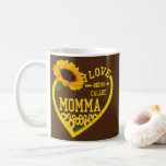 Caneca De Café Womens I love being called Momma Mothers Day<br><div class="desc">Womens I love being called Momma Mothers Day Sunflower heart Mom Gift. Perfect gift for your dad,  mom,  papa,  men,  women,  friend and family members on Thanksgiving Day,  Christmas Day,  Mothers Day,  Fathers Day,  4th of July,  1776 Independent day,  Veterans Day,  Halloween Day,  Patrick's Day</div>