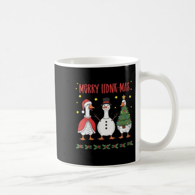 Caneca De Café Womens Merry Honk-mas Funny Goose Christmas Humor  (Direita)