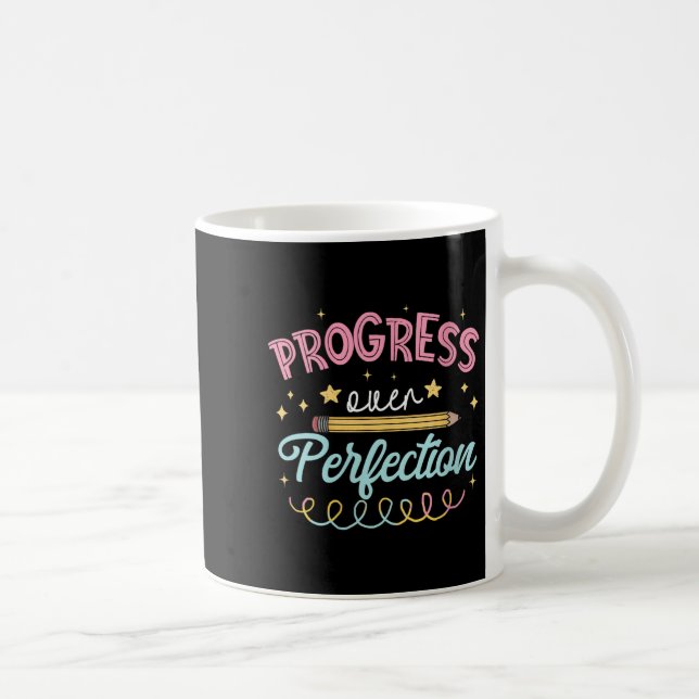 Caneca De Café Womens Progress Over Perfection Motivational Teach (Direita)