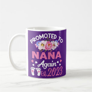Caneca De Café Womens Promoted To Nana Again 2023 Floral
