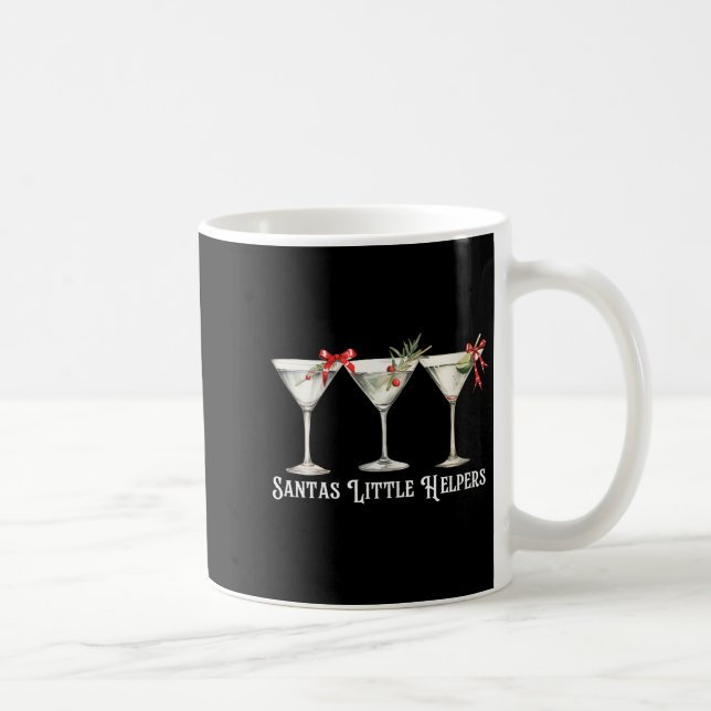 Caneca De Café Womens Retro Funny Santa's Little Helper Martini M (Direita)