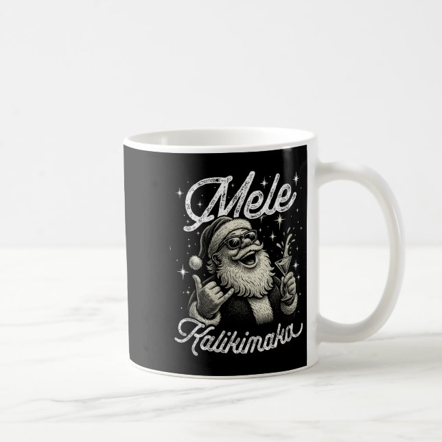 Caneca De Café Womens Retro Mele Kalikimaka Hawaiian Christmas Ta (Direita)