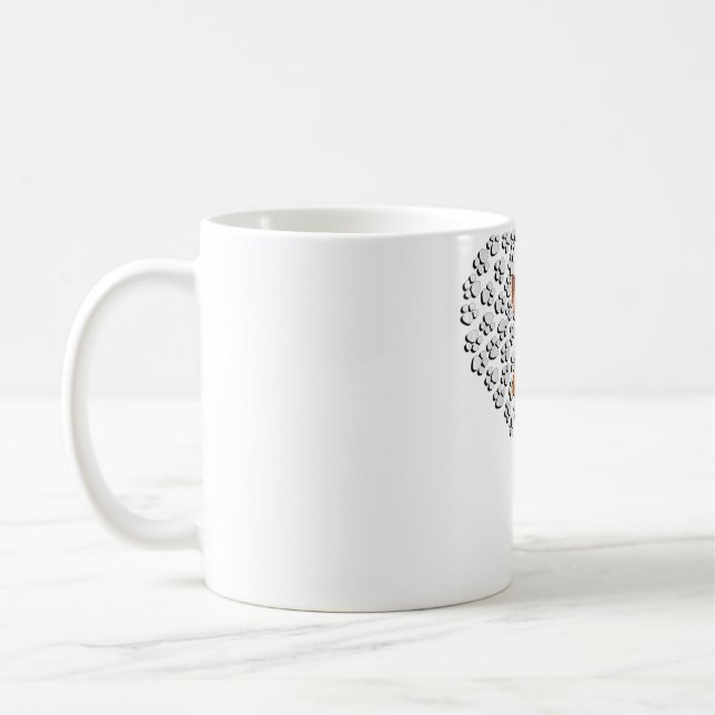 Caneca De Café Womens Yorkshire Terrier Lover Dog Paw Design Hear (Esquerda)