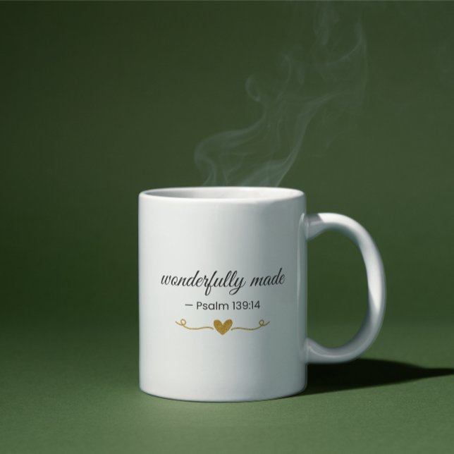 Caneca De Café Wonderfully Made – Psalm 139:14 Mug (Criador carregado)