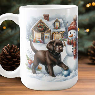 Caneca De Café Wonderland de inverno - Cachorro-Pato - Laboratór