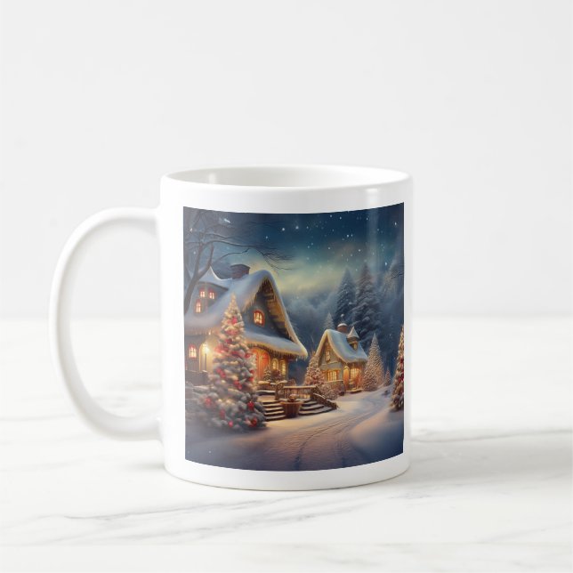 Caneca De Café Wonderland de inverno de Natal (Esquerda)