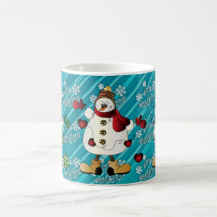 Caneca De Café Wonderland Snowmen   Natal