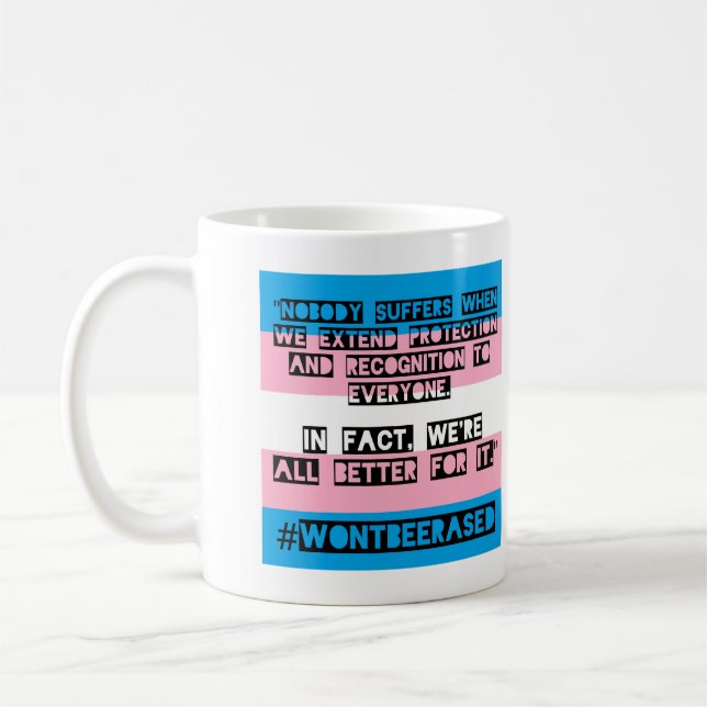 Caneca de café #WontBeErased OKC de PFLAG (Esquerda)