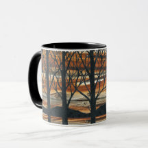 Caneca de café Wooden Sunset