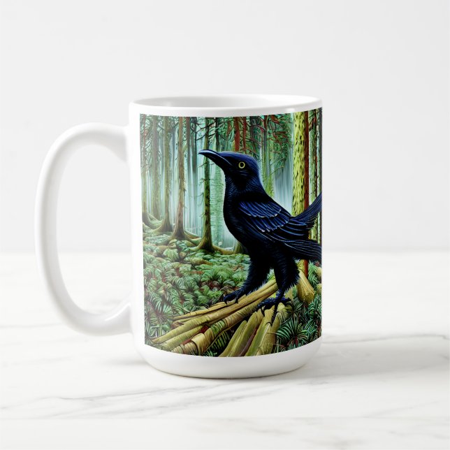 Caneca De Café Woodland Rustic Black Raven (Esquerda)