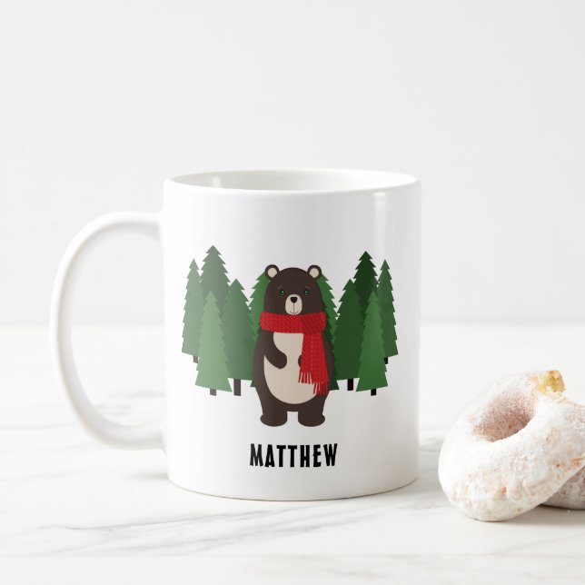 Caneca De Café Woodsy Bear (Com Donut)