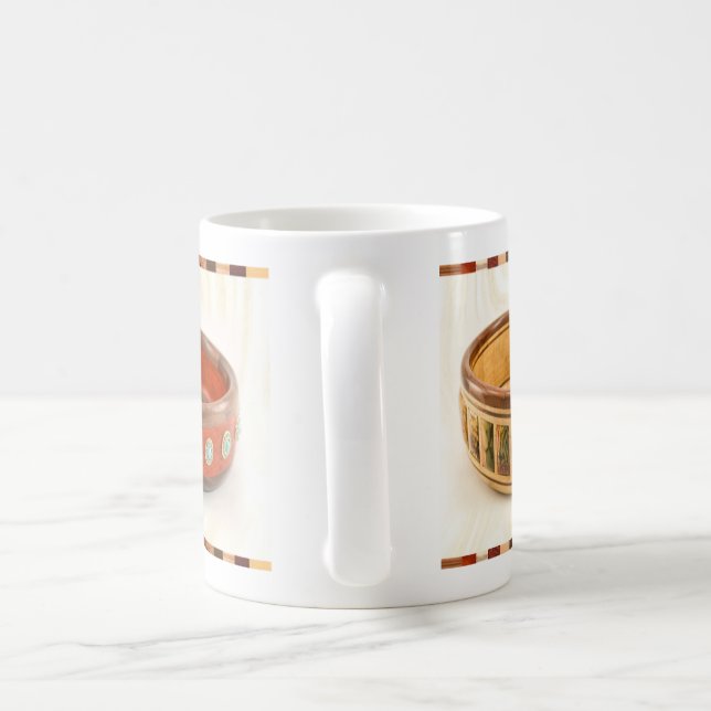 Caneca de café - Woodturning decorativo (Alça)