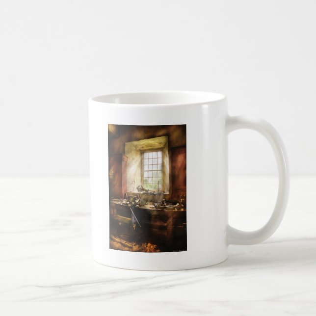 Caneca De Café Woodworker - muitas ferramentas velhas (Direita)