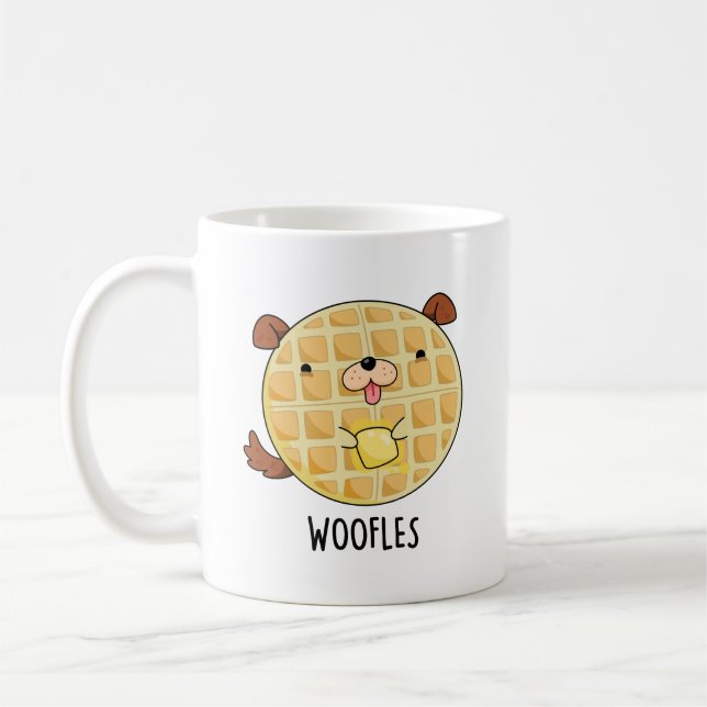 Caneca De Café Woofles Funny Doggy Waffle Pun (Esquerda)