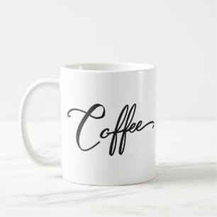 Caneca De Café Word Café, caligrafia negra mínima