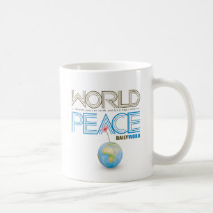 Caneca De Café WORD® DIÁRIO de "paz mundo"