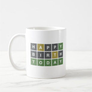 Caneca De Café Wordle Happy Birthday, aniversário de trabalho