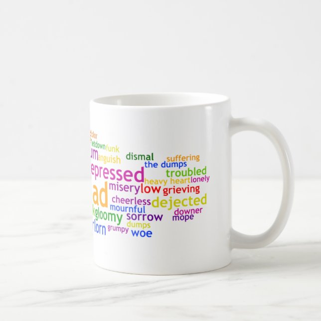 Caneca De Café Wordle triste (Direita)