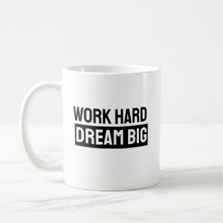 Caneca De Café Work Hard Dream Big – Classic Black Mug
