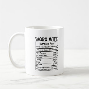 Caneca De Café Work Wife Nutrition Facts 11 oz Coffee Mug