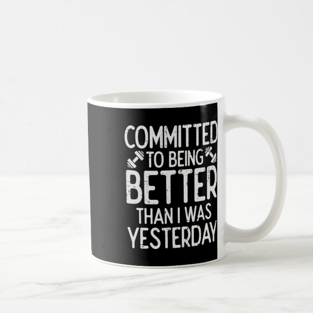 Caneca De Café Workout Comprometido A Ser Melhor Motivação Para G (Direita)