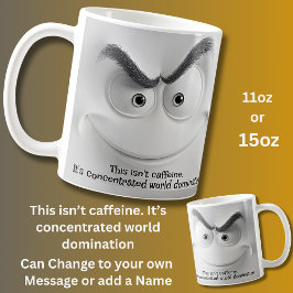 Caneca De Café World Domination Add Name Message, Expressive Face