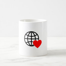 Caneca De Café World Love Globe Icon | Heart Earth Summer Design