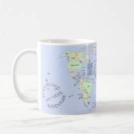 Caneca De Café World Map - Planning My Next Adventure - Custom
