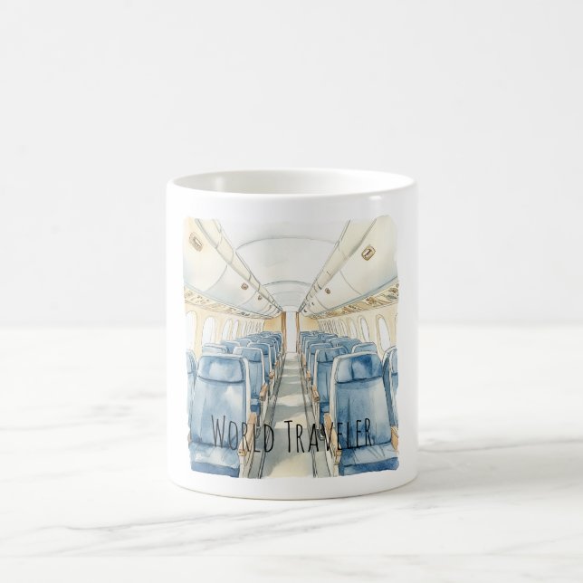 Caneca De Café World Travel Window Airplane Seats (Centro)