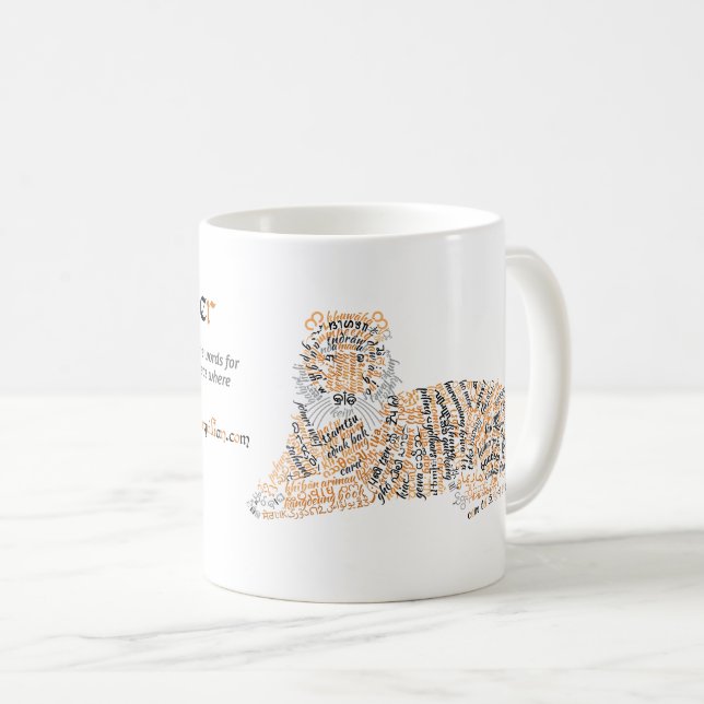 Caneca De Café World Word Tiger Mug (Frente Esquerda)