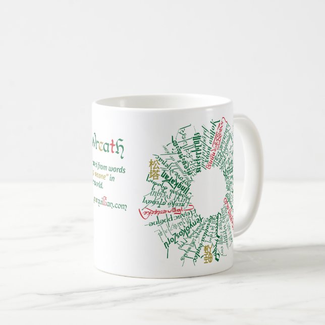 Caneca De Café World Word Wreath Mug (Frente Esquerda)
