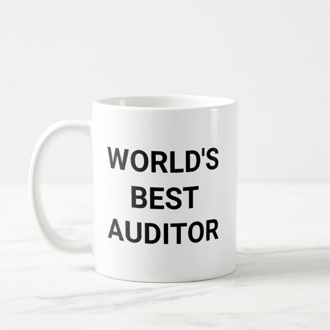 Caneca De Café Worlds Best Auditor Funny Career Coworker Gift (Esquerda)