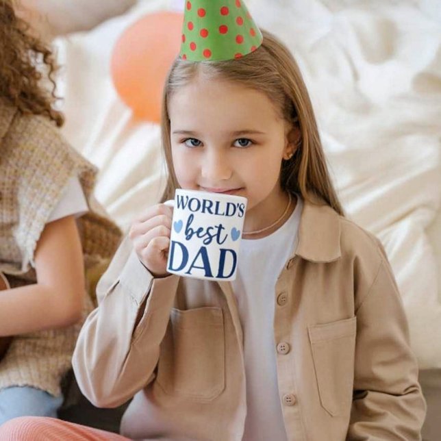 Caneca De Café Worlds Best Dad Print Modern White Mug (Criador carregado)
