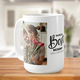 Caneca De Café Worlds Best Mommy Photo with White Writing