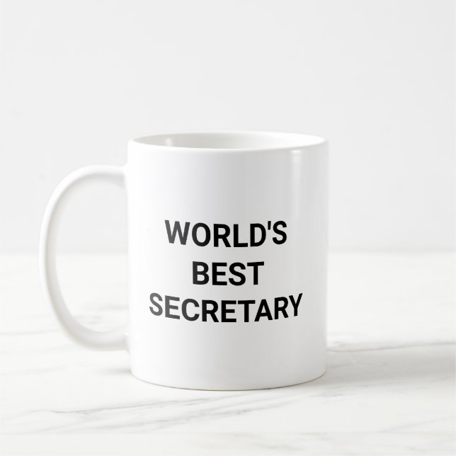 Caneca De Café Worlds Best Secretary Funny Career Coworker Gift (Esquerda)