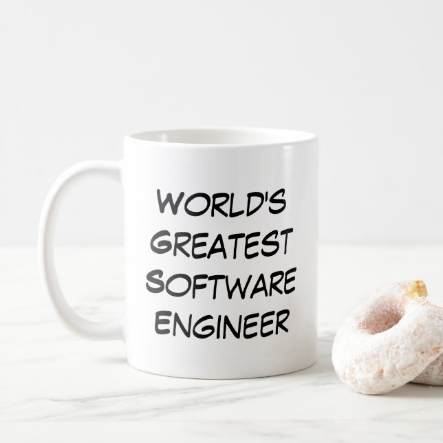 Caneca De Café "World's Greatest Software Engineer"  (Com Donut)