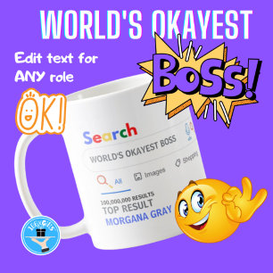 Caneca De Café WORLDS OKAYEST BOSS Engraçado Resultado da Busca S