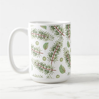 Caneca De Café Wra de Natal de Folha Verde Simples