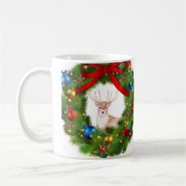 Caneca De Café Wreath Deer Natal