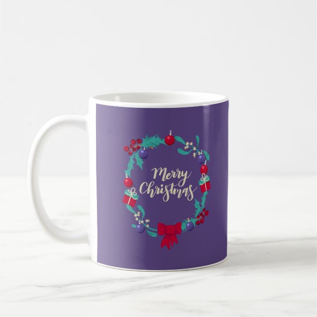 Caneca De Café Wreath Natal (Esquerda)