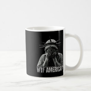Caneca De Café Wtf América Chorando Estátua Da Liberdade, Poli Ve