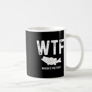 Caneca De Café Wtf Onde Está O Peixe Largemouth B Engraçado Gi