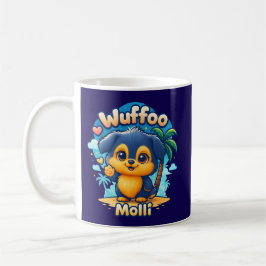 Caneca De Café Wuffoo Molli Cachorrinho Fofo Kawaii Ilha Tropical