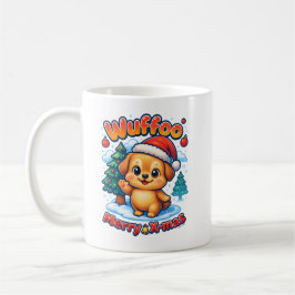 Caneca De Café Wuffoo Roony Merry Natal Kawaii 3D Feriado