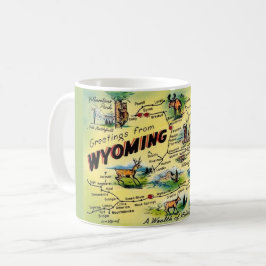 Caneca De Café Wyoming Map Mug