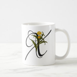 Caneca De Café X inicial, Xerochrysum bractea Café Mug