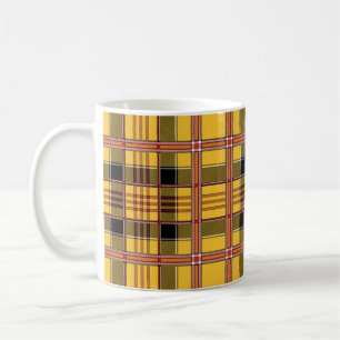 caneca de café xadrez amarelo