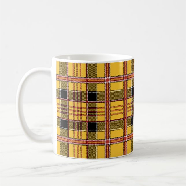 caneca de café xadrez amarelo (Esquerda)