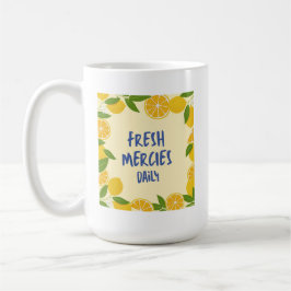 Caneca De Café Xadrez Amarelo Cristão Letreiro Azul Limão