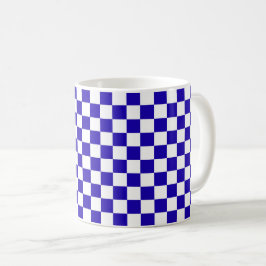 Caneca De Café Xadrez azul profundo 
